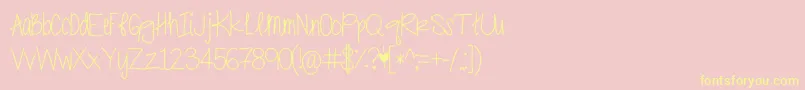 PrissyDramatic-Schriftart – Gelbe Schriften auf rosa Hintergrund