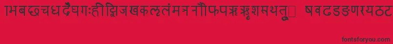 Czcionka RkSanskrit – czarne czcionki na czerwonym tle