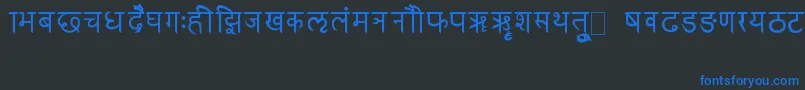 RkSanskrit Font – Blue Fonts on Black Background