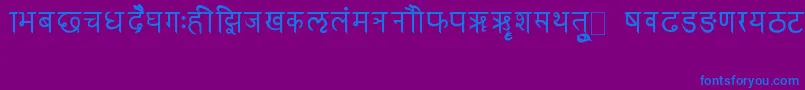 フォントRkSanskrit – 紫色の背景に青い文字