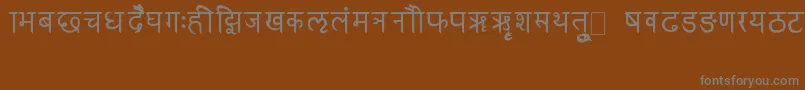 RkSanskrit-Schriftart – Graue Schriften auf braunem Hintergrund