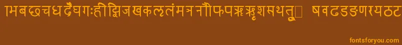 RkSanskrit Font – Orange Fonts on Brown Background