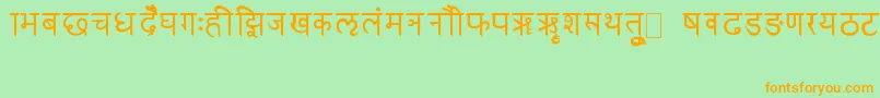 RkSanskrit Font – Orange Fonts on Green Background