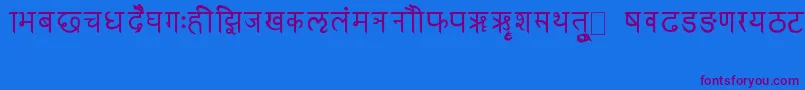 RkSanskrit Font – Purple Fonts on Blue Background