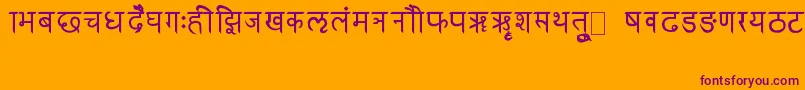 RkSanskrit Font – Purple Fonts on Orange Background