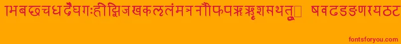 RkSanskrit Font – Red Fonts on Orange Background