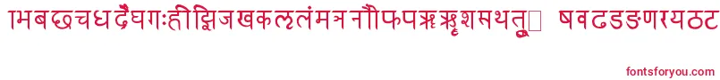 Czcionka RkSanskrit – czerwone czcionki na białym tle