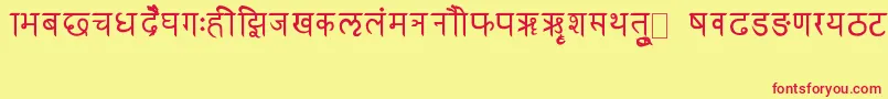 RkSanskrit Font – Red Fonts on Yellow Background