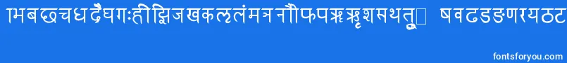 Fonte RkSanskrit – fontes brancas em um fundo azul