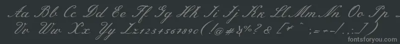 フォントMeiescriptRegular – 黒い背景に灰色の文字