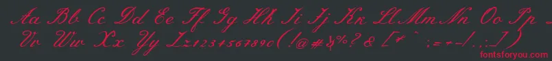 MeiescriptRegular Font – Red Fonts on Black Background