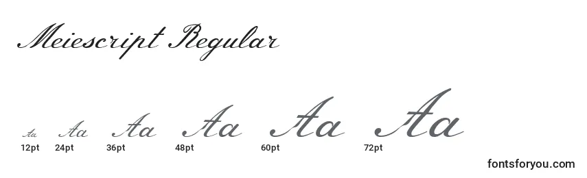 MeiescriptRegular Font Sizes