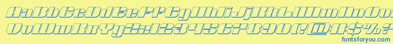 Nolocontendre3Dital Font – Blue Fonts on Yellow Background