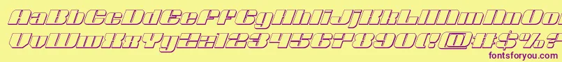 Nolocontendre3Dital Font – Purple Fonts on Yellow Background