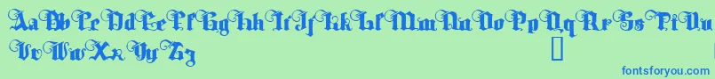 Tyd Font – Blue Fonts on Green Background