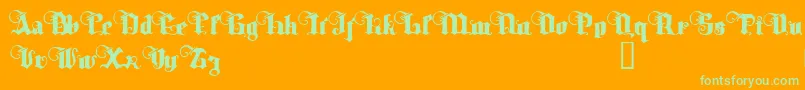 Tyd Font – Green Fonts on Orange Background