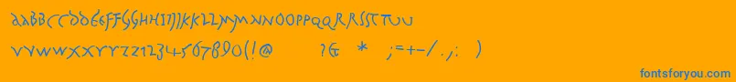 Juliusctwo-Schriftart – Blaue Schriften auf orangefarbenem Hintergrund