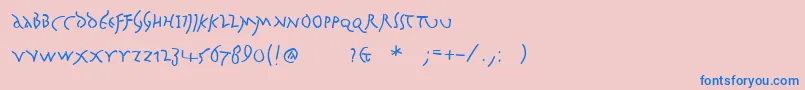 フォントJuliusctwo – ピンクの背景に青い文字