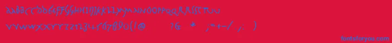 Juliusctwo Font – Blue Fonts on Red Background