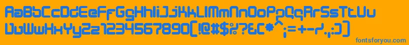 DesignerBlock Font – Blue Fonts on Orange Background