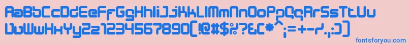 DesignerBlock Font – Blue Fonts on Pink Background