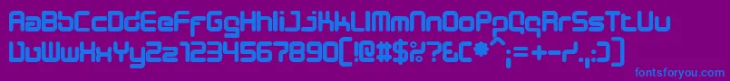 DesignerBlock-Schriftart – Blaue Schriften auf violettem Hintergrund