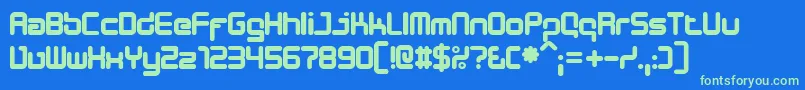 DesignerBlock Font – Green Fonts on Blue Background