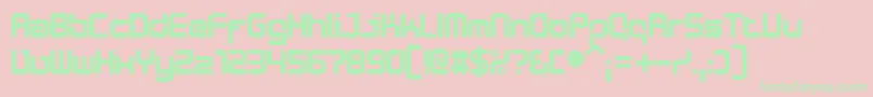 Police DesignerBlock – polices vertes sur fond rose