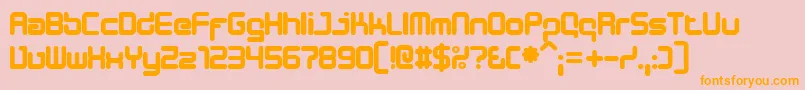フォントDesignerBlock – オレンジの文字がピンクの背景にあります。