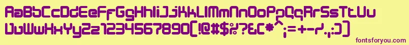 DesignerBlock Font – Purple Fonts on Yellow Background