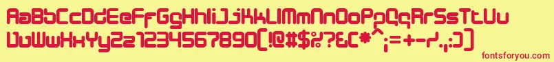 DesignerBlock Font – Red Fonts on Yellow Background