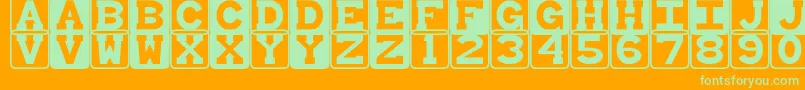Babybloc Font – Green Fonts on Orange Background