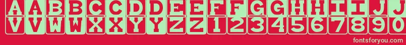Babybloc Font – Green Fonts on Red Background