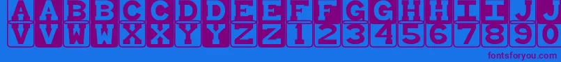 Babybloc Font – Purple Fonts on Blue Background