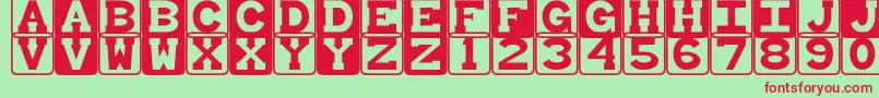 Babybloc Font – Red Fonts on Green Background