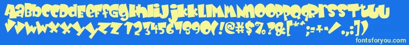 Babyk Font – Yellow Fonts on Blue Background