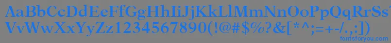 フォントNewAsterLtSemiBold – 灰色の背景に青い文字