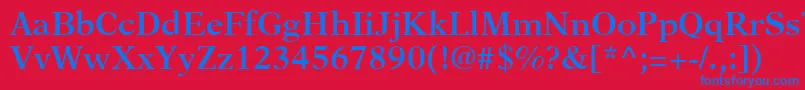 フォントNewAsterLtSemiBold – 赤い背景に青い文字