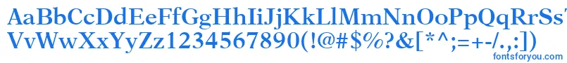 フォントNewAsterLtSemiBold – 白い背景に青い文字