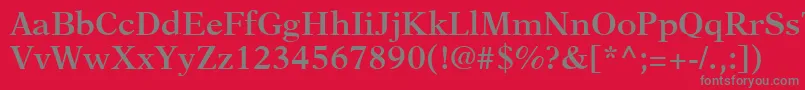 フォントNewAsterLtSemiBold – 赤い背景に灰色の文字