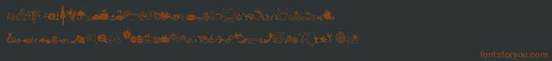 Шрифт Derpicons – коричневые шрифты на чёрном фоне