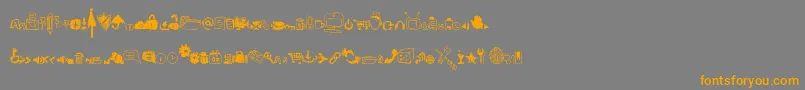 Derpicons-Schriftart – Orangefarbene Schriften auf grauem Hintergrund