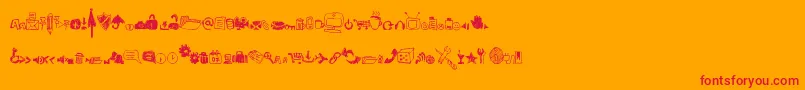 フォントDerpicons – オレンジの背景に赤い文字