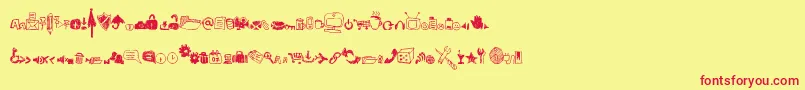 Derpicons Font – Red Fonts on Yellow Background