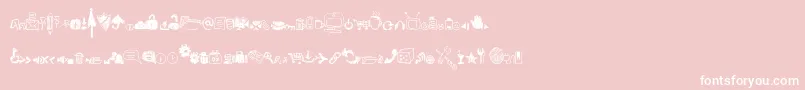 Derpicons-Schriftart – Weiße Schriften auf rosa Hintergrund