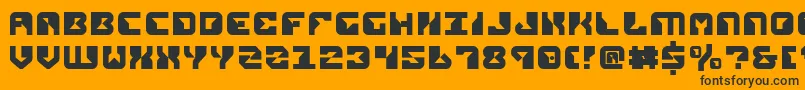 Repv2-Schriftart – Schwarze Schriften auf orangefarbenem Hintergrund