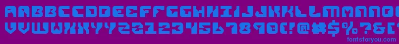 フォントRepv2 – 紫色の背景に青い文字