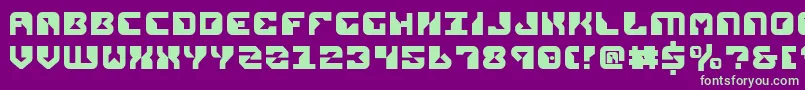 Repv2-Schriftart – Grüne Schriften auf violettem Hintergrund