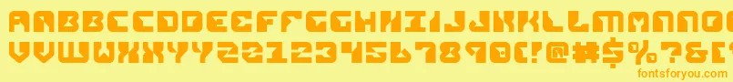 Repv2-Schriftart – Orangefarbene Schriften auf gelbem Hintergrund