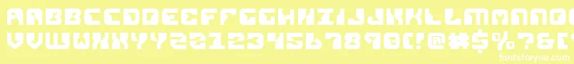 Repv2-Schriftart – Weiße Schriften auf gelbem Hintergrund